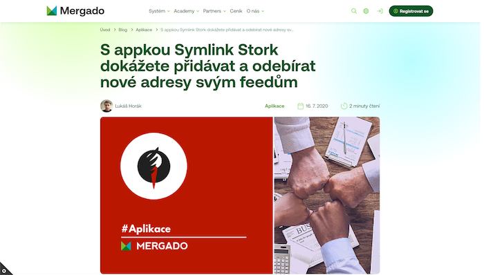 Symlink Stork - Mergado aplikace